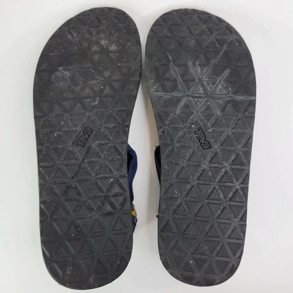 Teva Navy Blue & Black Strappy Sandals with Multicolor Geometric Accent #0739